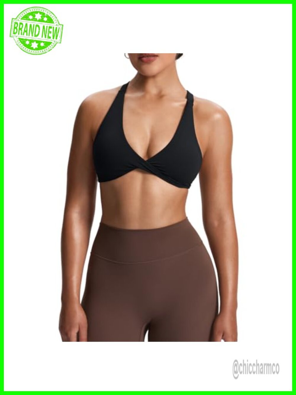 Nylon Sports Bra Low Impact Criss-Cross Back